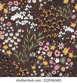 Diseño de flores sin foco. Patrón floral crujiente.