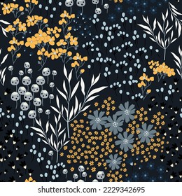 Seamless flowers design.Crispy floral pattern.