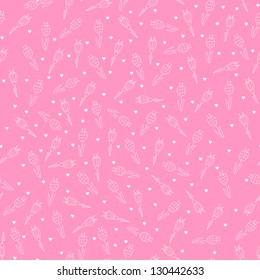 The seamless with flowers and hearts
