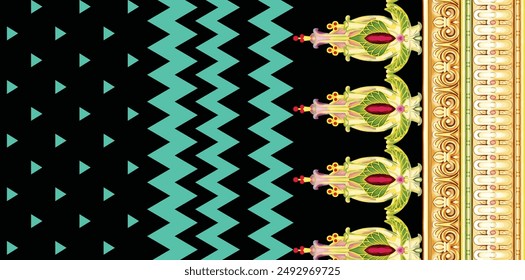 Seamless Flowers Motif Design ,Design for Cover, Fabric, Textile, Wrapping Paper Background Pattern