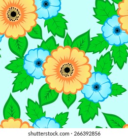the seamless flowers on a light background