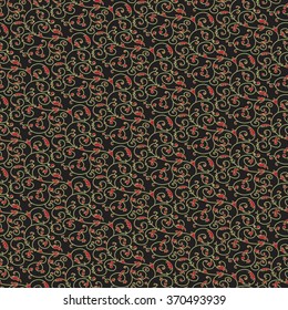 Seamless flowers ornament pattern. Vector illustration.