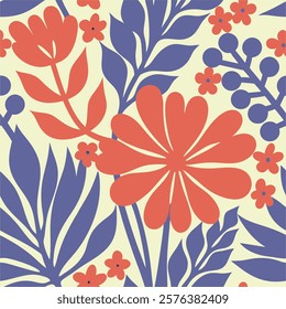 Seamless flowers pattern. Abstract botany wildflowers background. style for fabric, banners, wallpaper, posters, websites, online shopping.