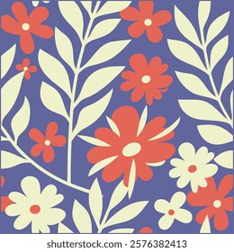 Seamless flowers pattern. Abstract botany wildflowers background. style for fabric, banners, wallpaper, posters, websites, online shopping.