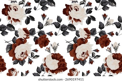 Nahtloses Blumenmuster. Abstraktes Blumenmuster.