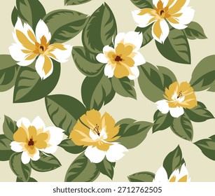 Padrão de flores sem costura. Padrão floral abstrato no vetor.