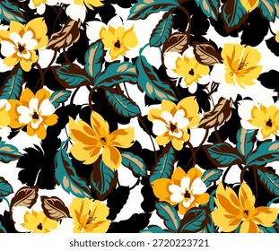 Patrón de flores sin costuras. Abstractas patrón floral en Vector.