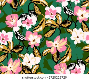 Patrón de flores sin costuras. Abstractas patrón floral en Vector.