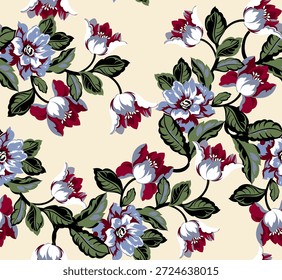 Seamless flowers pattern. Abstract floral pattern in vector.