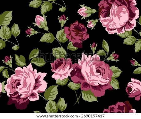 Seamless flowers pattern. Abstract floral pattern.