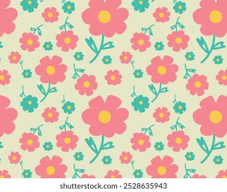 Padrão de flores sem costura, fundo de botânica de flores rosa abstrato. estilo para banners, papel de parede, cartazes, sites, compras online.Vetor ilustração design e ideia criativa, eps 10.