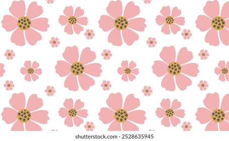 Padrão de flores sem costura, fundo de botânica de flores rosa abstrato. estilo para banners, papel de parede, cartazes, sites, compras online.Vetor ilustração design e ideia criativa, eps 10.