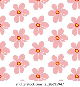 Padrão de flores sem costura, fundo de botânica de flores rosa abstrato. estilo para banners, papel de parede, cartazes, sites, compras online.Vetor ilustração design e ideia criativa, eps 10.