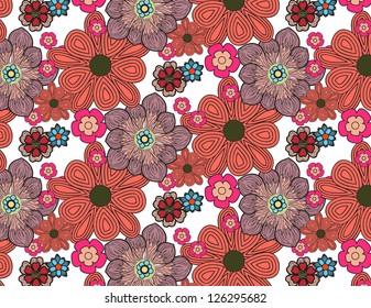Seamless flowers pattern. Background.