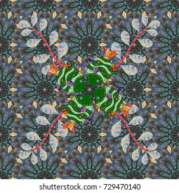 Seamless flowers pattern. Beautiful fabric pattern. Flat Flower Elements Design. Vector illustration. Colour Spring Theme seamless pattern Background. In asian textile style.