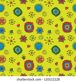 seamless flowers pattern. Can be used for wallpaper, pattern fills, web page background, surface textures.