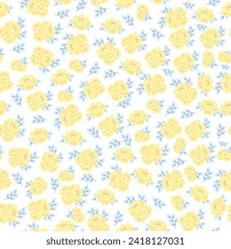 seamless flowers pattern. Delicate petals and vibrant blossoms create an artistic and vintage botanical illustration. Perfect for wallpaper, fabric, wrapping paper and more.