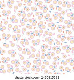 seamless flowers pattern. Delicate petals and vibrant blossoms create an artistic and vintage botanical illustration. Perfect for wallpaper, fabric, wrapping paper and more.