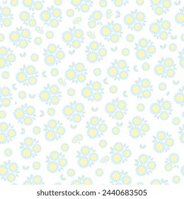 seamless flowers pattern. Delicate petals and vibrant blossoms create an artistic and vintage botanical illustration. Perfect for wallpaper, fabric, wrapping paper and more.