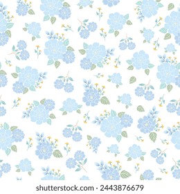 seamless flowers pattern. Delicate petals and vibrant blossoms create an artistic and vintage botanical illustration. Perfect for wallpaper, fabric, wrapping paper and more.