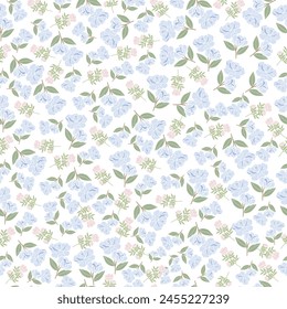 seamless flowers pattern. Delicate petals and vibrant blossoms create an artistic and vintage botanical illustration. Perfect for wallpaper, fabric, wrapping paper and more.