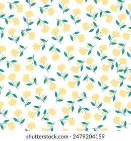 seamless flowers pattern. Delicate petals and vibrant blossoms create an artistic and vintage botanical illustration. Perfect for wallpaper, fabric, wrapping paper and more.