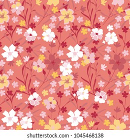 Seamless flowers pattern. Floral background for fashion prints. Design for textile, wallpapers, wrapping, paper.