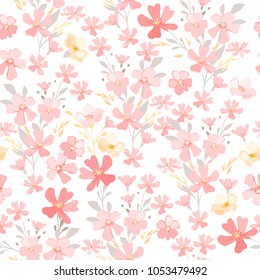 Seamless flowers pattern. Floral background for fashion prints. Design for textile, wallpapers, wrapping, paper.