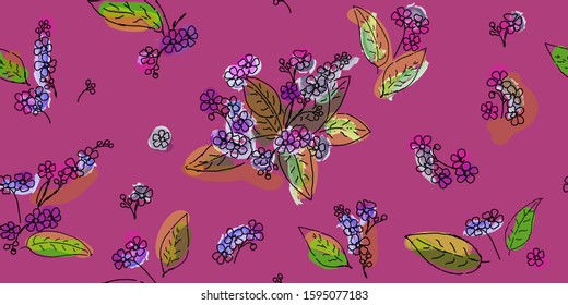 Seamless flowers pattern. Floral background for fashion texture. Cute flowery design for textile, wallpapers, wrapping, paper. 