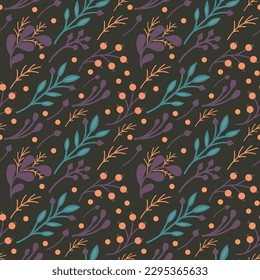 Seamless flowers pattern. Floral folk art pattern.