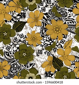 seamless flowers pattern, floral print.