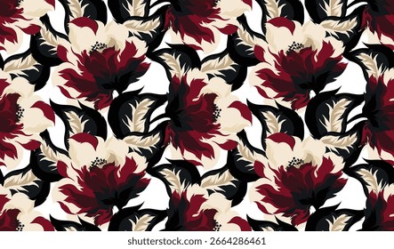 Patrón de flores sin costuras. Dibujar a mano el patrón abstracto