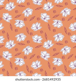 Patrón de flores sin costuras. Dibujar a mano el patrón abstracto
