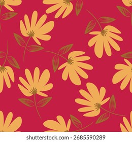Padrão de flores sem costura. Padrão abstrato de desenho manual
