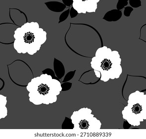 Patrón de flores sin costuras. Dibujar a mano el patrón abstracto