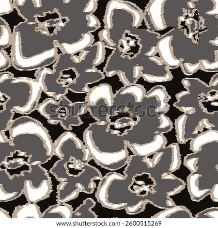 Seamless flowers pattern. linen fabric textured Color print. floral variegated textile textured print effect flax fiber natural   detailed woven linen grunge texture . Organic fibre weave fabric 
