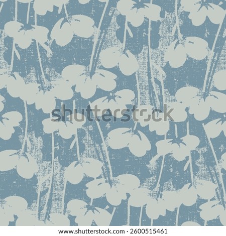 Seamless flowers pattern. linen fabric textured Color print. floral variegated textile textured print effect flax fiber natural   detailed woven linen grunge texture . Organic fibre weave fabric 
