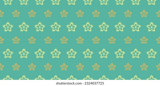 Seamless flowers pattern on green vector for card, decoration, fabric 