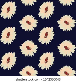 seamless  flowers pattern on navy     background
