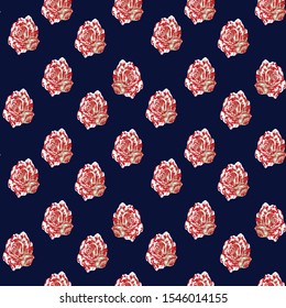 seamless  flowers pattern on navy      background
