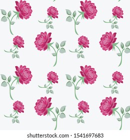 seamless  flowers pattern on white  a  background