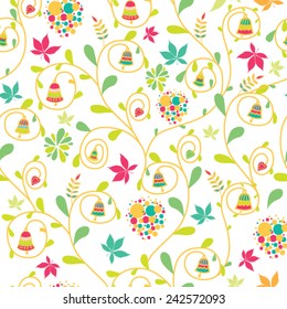 seamless flowers pattern on white background