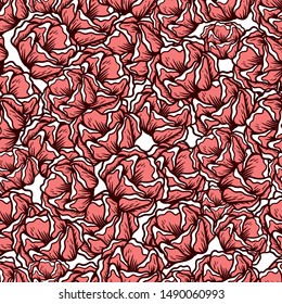 Seamless flowers pattern in vector