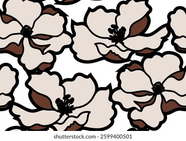 Seamless Flowers Pattern in vector
