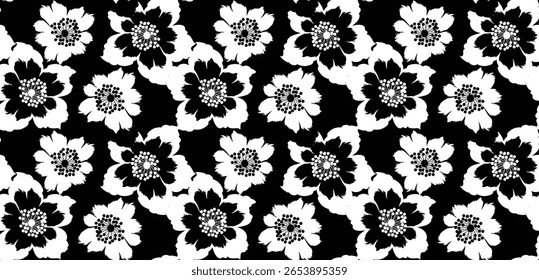 Seamless flowers pattern in vector. Abstract flower pattern design