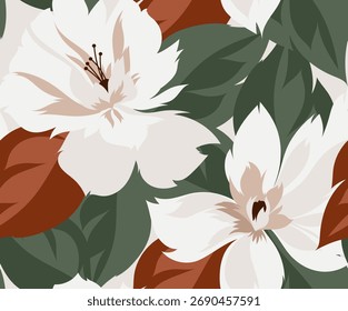 Padrão de flores sem emenda no vetor. Projeto de padrão floral abstrato