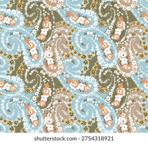 Seamless flowers pattern in vector. Abstract flower pattern design