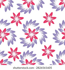 Seamless flowers pattern in vector. Abstract flower pattern design 
