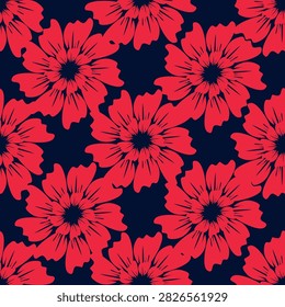 Seamless flowers pattern in vector. Abstract flower pattern design 