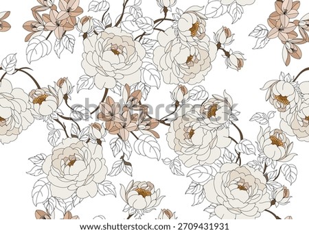 Seamless flowers pattern in vector. Abstract flower pattern design